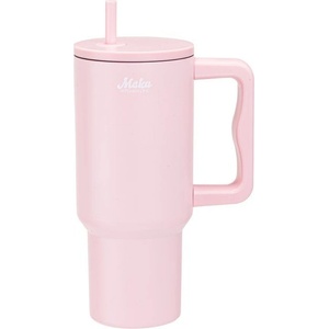 Maku Kitchen Life Двустенна термочаша със сламка maku в розов цвят - 900 мл (tb maku 652961)