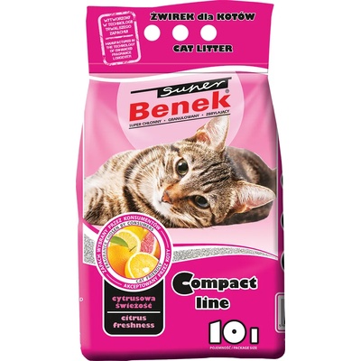 Super Benek 2x10л Citrus Freshness Super Benek Compact постелка за котешка тоалетн