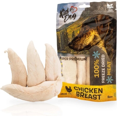KIDDOG SUPER PREMIUM 100% kuřecí celá prsa sušená mrazem 3 4 ks 50 g