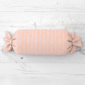 Biante Vankúš valec bonbon Sandra SA-213 Listy na marhuľovo oranžovom 15x60