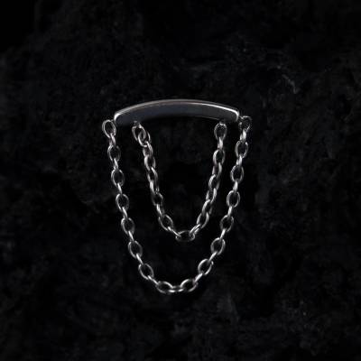 CryptoEshop Titanová koncovka Duale s visacím dvojřetízkem P139-09
