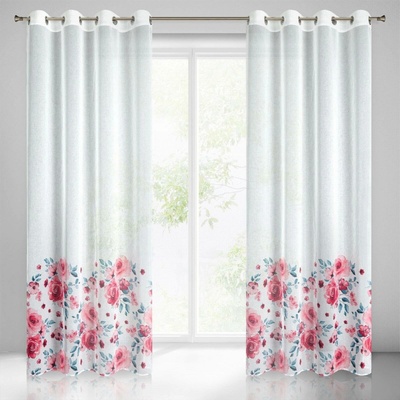 Eurofirany Závěs 140 x 250 cm bílý pudrový na kovové kroužky LAVIN Design 91