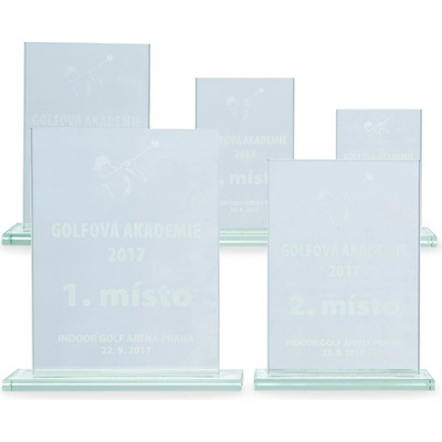 Skleněná plaketa s laserovým gravírováním 70x100mm