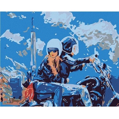 zuty Malování podle čísel Vyjížďka na motorce 50 x 40 cm vypnuté plátno na rám