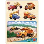 Dino - Puzzle Drevená vkládačka + puzzle 9 dielikov - 1 - 39 piese