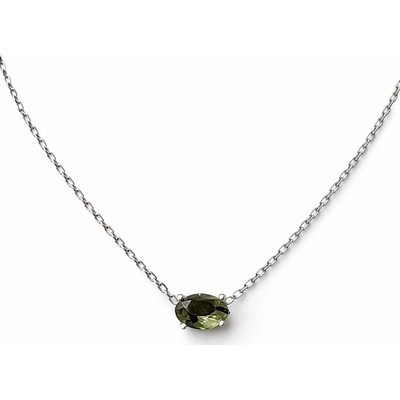 Vltavín Moldavite Stříbrný náhrdelník s vltavínem 2000373060005