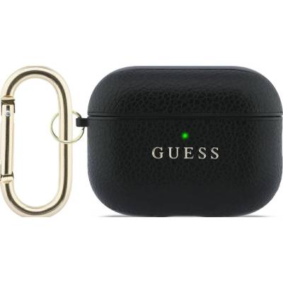 Guess Grained Classic Logo Hook кейс за AirPods Pro 3 черен (GUAP3PGUGMK)