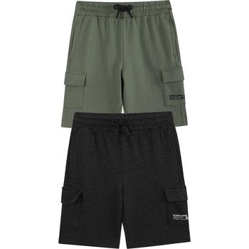 Studio Детски къси панталони Studio Younger Boys 2 Pack Utility Shorts - GREY/KHAKI