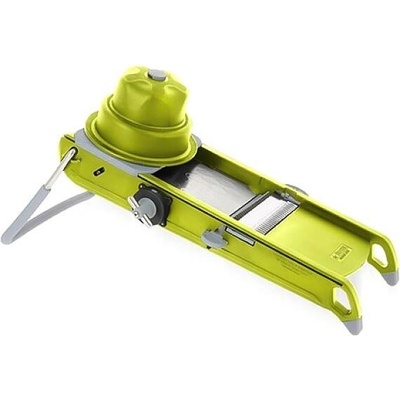 Kráječ de Buyer, 2015.23 SWING PLUS, nerezová ocel, posuvný a ergonomický držák, nastavitelná tloušťka řezu