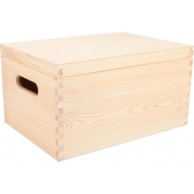 ČistéDřevo Dřevěný box s víkem 35 x 25 x 18 cm – Zboží Mobilmania