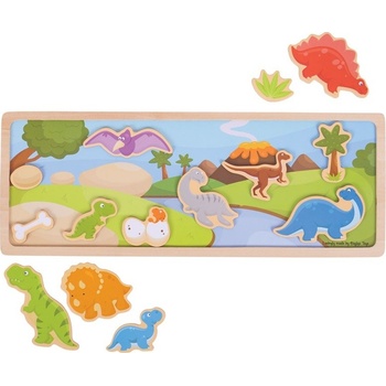 Bigjigs Toys magnetické puzzle dinosaury