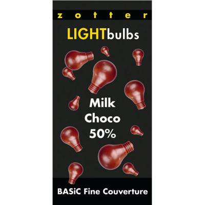 Zotter Bio profesionálna couverture mliečna 50% v žiarovkách 1000 g