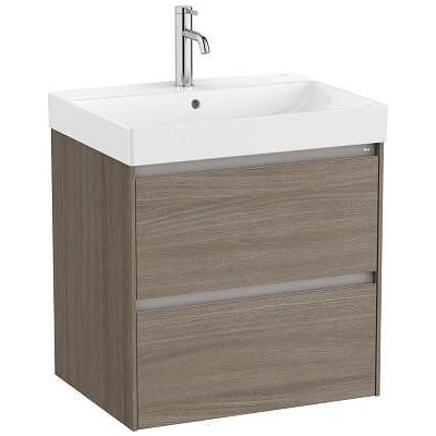 Roca Шкаф за умивалник, Ona 600, dark elm, с две чекмеджета, централен, без умивалник (A857613511)