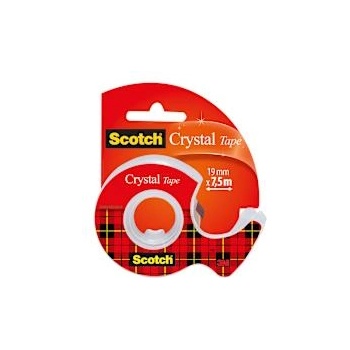 Scotch Диспенсър със самозалепваща лента Crystal Tape 19mm x 7.5m