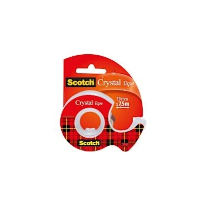 Scotch Диспенсър със самозалепваща лента Crystal Tape 19mm x 7.5m