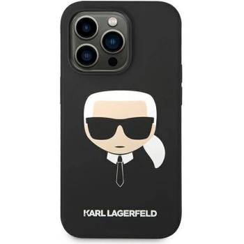 KARL LAGERFELD Гръб Karl Lagerfeld Liquid Silicone, Karl Head Case за iPhone 14 Pro - Черен (3666339085421)