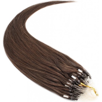 50cm vlasy evropského typu pro metodu Micro Ring Easy Loop 0,7g/pr. tmavě hnědá