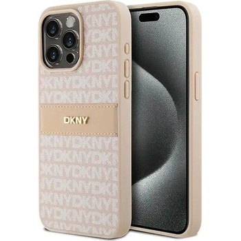 DKNY Кейс DKNY Leather Mono Stripe & Metal Logo за iPhone 15 Pro Max, розов (3666339260705)