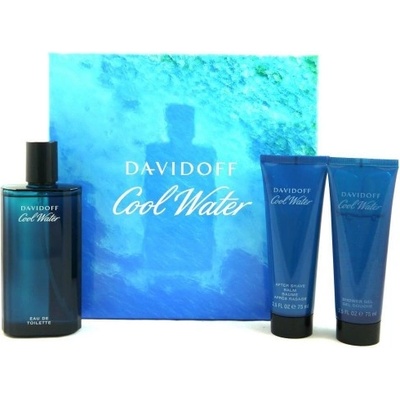 Davidoff Комплект за мъже Davidoff Cool Water - Eau de Toilette 125 мл + Душ гел 75 мл + Афтършейв балсам 75 мл