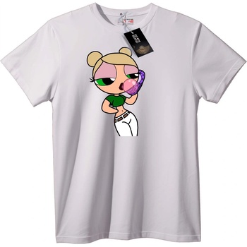 NOONEBRAND Тениска Анимационно момиче надуващо балон - L, White
