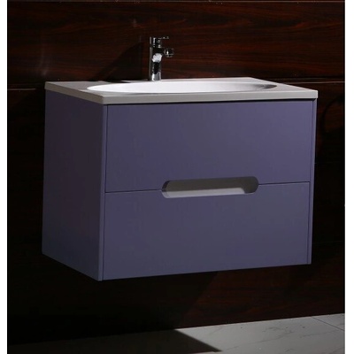 InterCeramic Конзолен шкаф за баня InterCeramic ICP 8246P " ЦВЕТИ" - PVC, лилаво-бял с умивалник от полирезин (ICP 8246P ";ЦВЕТИ";)