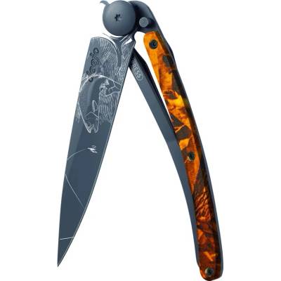 Deejo 1GM031 Tattoo BLACK ORANGE CAMO Ultraľahký s hliníkovou rúčkou
