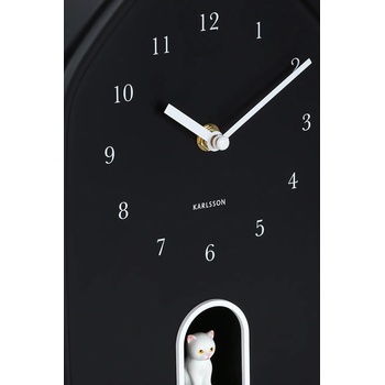 Karlsson Стенен часовник със звук Karlsson Modern Kitty 29 x 20 cm (KA6100BK)