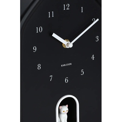 Karlsson Стенен часовник със звук Karlsson Modern Kitty 29 x 20 cm (KA6100BK)