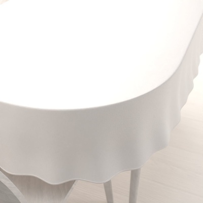 Biante Sametový oválný ubrus Velvet Premium SVP-024 Krémově bílý 120x160 cm