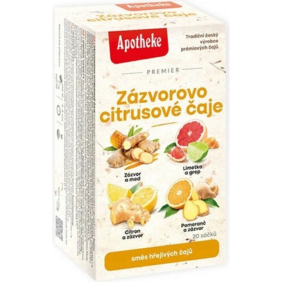 APOTHEKE PREMIER Zázvorovo citrusové čaje zmes hrejivých čajov 20 ks
