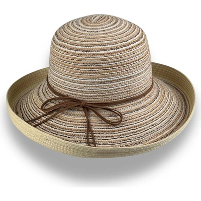 Krumlovanka Dámský letní klobouk cloche nemačkavý melanž MaS-7524 béžový