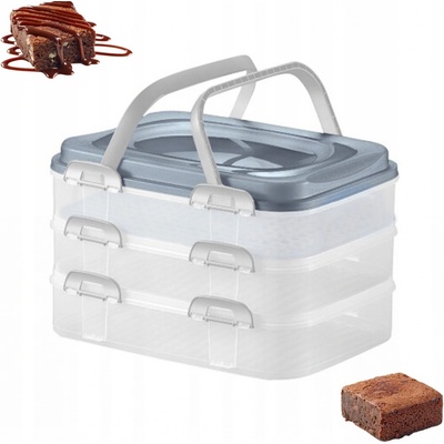 Kinekus Dóza box s úchytmi plastová Piknik 3-poschodová 28x38cm