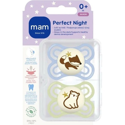 Mam Dudlík Perfect Night 2 ks liška/medvídek