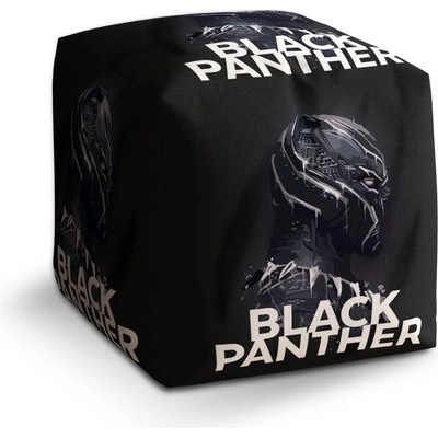Sablio Taburet Cube BLACK PANTHER Scrape: 40x40x40 cm