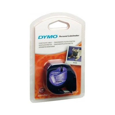 Originálny páska do tiskárny Dymo štítků, Dymo, 12267, S0721530, černý tisk/průhledný podklad, 4m, 12mm, LetraTag plastová páska