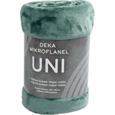 Vesna Deka UNI šedozelená mikroflanel 150x200