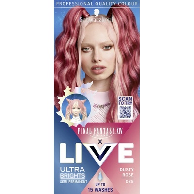 Schwarzkopf Live Ultra Brights barva na vlasy 025 Kouřově růžová 50 ml