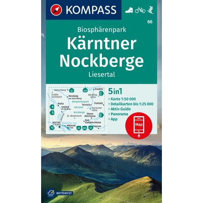 KOMPASS Wanderkarte 66 Biosphärenpark Kärntner Nockberge, Liesertal 1:50.000