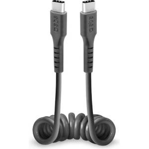 SBS TECABLETYPCCSK USB-C спирален кабел - USB-C 0.5m - черен (8018417434686)