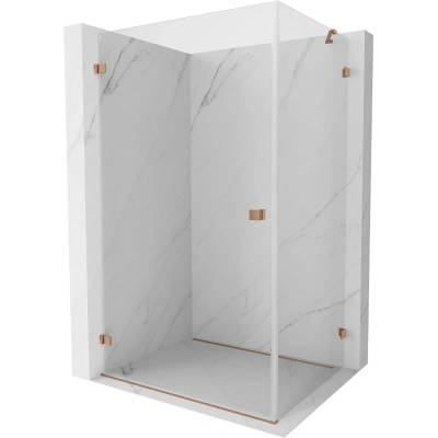 Mexen Lunar-B лява врата на душ кабина 95 x 80 см, прозрачна, четкана мед (832-095-080-65-00-L)