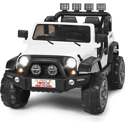 Costway Детски електрически автомобил с 2 места и дистанционно управление - бял