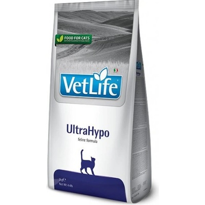 Farmina Vet Life UltraHypo - храна за котки за намаляване на непоносимостта към някои съставки и хранителни елементи; елиминационна диета, за защитната функция на кожата при дерматози и прекомерна загуба на козина - 0, 4 кг, Италия - PVT004047S