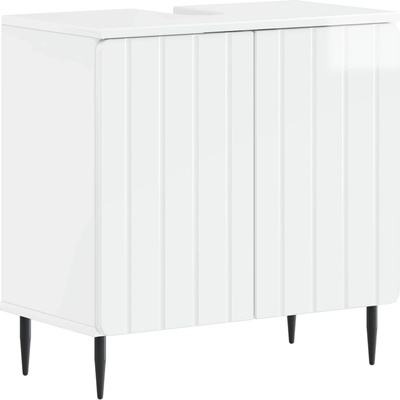 vidaXL Шкаф за мивка в баня ZWOLLE Бял гланц 59, 5 x 31, 5 x 59 см (896349)