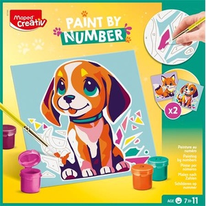 Maped Комплект за рисуване с числа, куче и лисица, MAPED CREATIV "Paint by number" 907084 (907084)