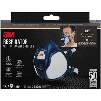 3M 4251-1 Polomaska s integrovanými filtrami FFA1P2R D