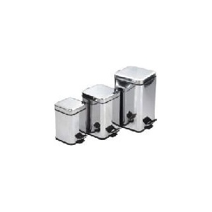  КОШ С ПЕДАЛ И КАПАК - ИНОКС, КВАДРАТЕН, 6 Л (k6kv)