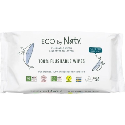 Eco by Naty vlhčené obrúsky Naty bez vône 56 ks