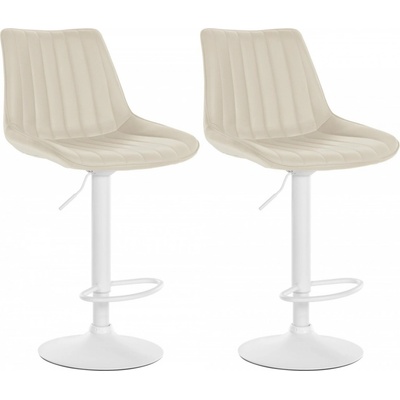 Design-Shop Toni koženka Krémová / biely rám 2 ks