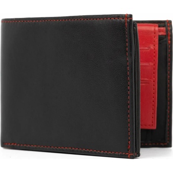 Image 1 of Delis Мъжки портфейл Matias PT993, естествена кожа, черен/червен (PT993)