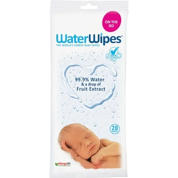 WaterWipes Бебешки почистващи кърпички Water Wipes Baby - On the Go, 28 броя (5099514400043)